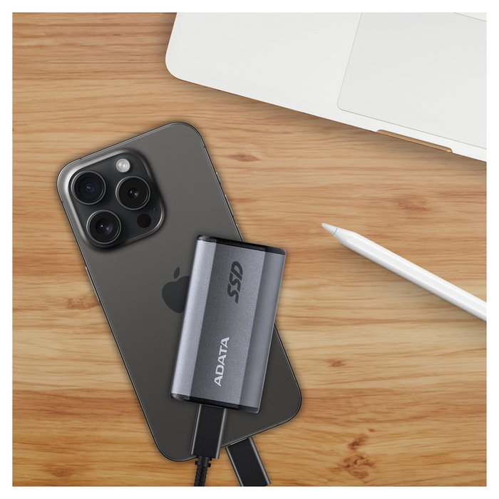 ADATA SE880 SSD Portátil Externo 2TB USB-C 3.2 Gen 2 Hasta 2000 MB/s, Color Gris - Retail