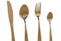 DKD Home Decor Set de Cubertería Chic Mision 16 Piezas Dorado Inox Espiga