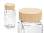 Kinvara Especiero con Tapa de Bambú y Vidrio, 200 ml, 4x10x4 cm, Color Bambú y Transparente (Set de 48)