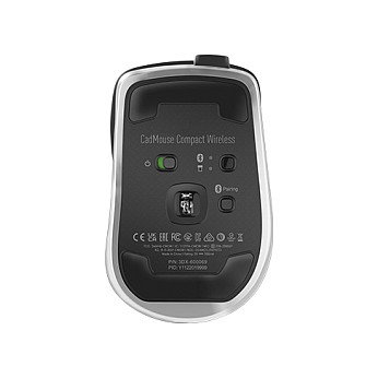 3Dconnexion CadMouse Compact Wireless - Ratón Óptico Inalámbrico para CAD, 7200 DPI, Bluetooth, RF, USB-C, Negro, para Mano Derecha