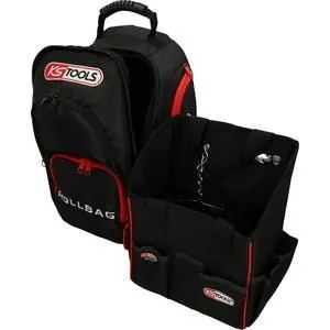Ks Tools Mochila con Brazo Telescópico y Sistema de Carro Ultra Resistente con Múltiples Bolsillos para Herramientas
