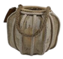 DKD Home Decor Portavelas de Fibra de Banana y Cristal Natural
