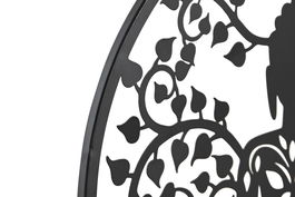 DKD Home Decor Decoración de Pared Oriental Buda Metal Negro Blanco 1 x 40 x 40 cm (4 Unidades)