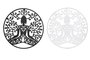 DKD Home Decor Decoración de Pared Metal Buda Surtido de 2 en Negro y Blanco