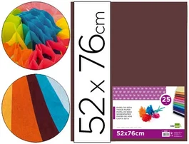 Liderpapel Papel Seda Marron 52x76 cm 18 gr Paquete 25 Hojas