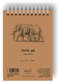 Bloc Para Bocetos Smiltainis Con Espiral Papel Kraft Habana Din A4 80 Hojas 135 Gr. (Set de 5)