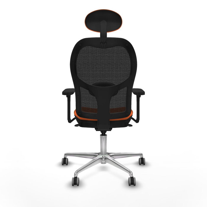 PIQUERAS Y CRESPO Silla de oficina Jorquera con mecanismo Sincro, tela naranja y malla negra