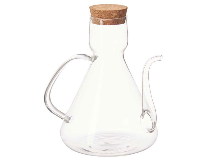 Vivalto Aceitera de Borosilicato con Tapa de Corcho 1000 ml (19 x 20 x 13 cm) (Set de 6)