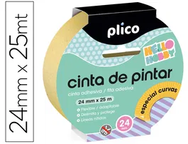 Plico Cinta Adhesiva para Pintor Especial Curvas 25 mt x 24 mm