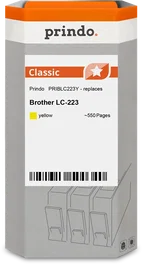 Prindo Classic Cartucho de tinta amarillo compatible con Brother LC223Y