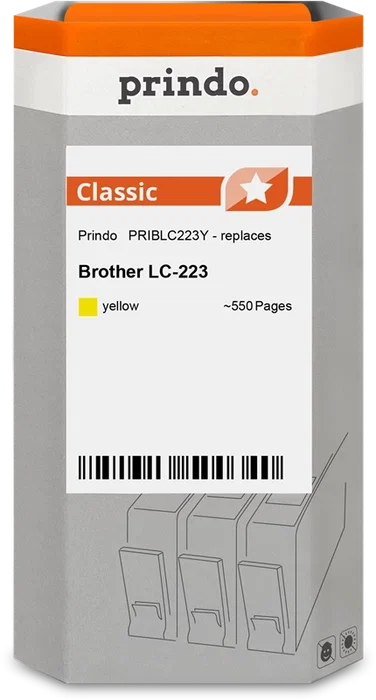 Prindo Classic Cartucho de tinta amarillo compatible con Brother LC223Y Prindo Classic Cartucho de tinta amarillo compatible con Brother LC223Y