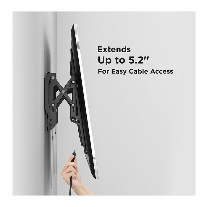 VALUE 17.99.1185 Soporte de TV de pared inclinable para 37 a 80 pulgadas, soporta hasta 75 kg, VESA 200x200 a 600x400 mm, negro