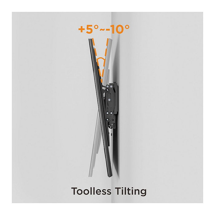 VALUE 17.99.1185 Soporte de TV de pared inclinable para 37 a 80 pulgadas, soporta hasta 75 kg, VESA 200x200 a 600x400 mm, negro