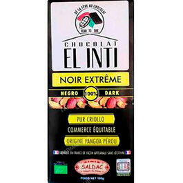 SALDAC Chocolate Negro 100% Cacao Sin Azúcar Eco 100g
