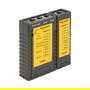 DeLOCK 86407 Kabeltester, Comprobador de cables de par trenzado RJ45 y RJ12 con Ensayo de transmisión y Portfinder, Indicadores LED, 9 V