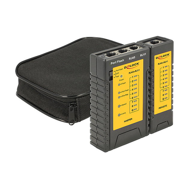 DeLOCK 86407 Probador de cables de red RJ45 / RJ12 + Portfinder
