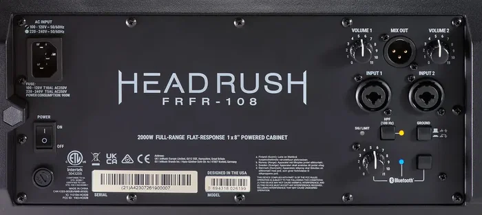 HEADRUSH FRFR-108 MKII Monitor de Escucha para Guitarra Eléctrica 2000W Rango Completo Woofer 8" Bluetooth 2 Entradas XLR/Jack Salida XLR