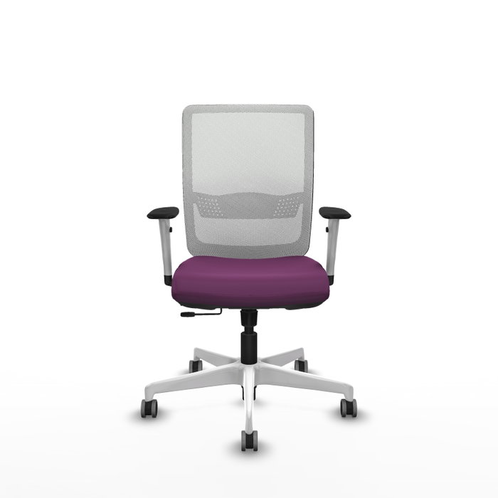 PIQUERAS Y CRESPO Silla de oficina Haches Morada con Malla Blanca