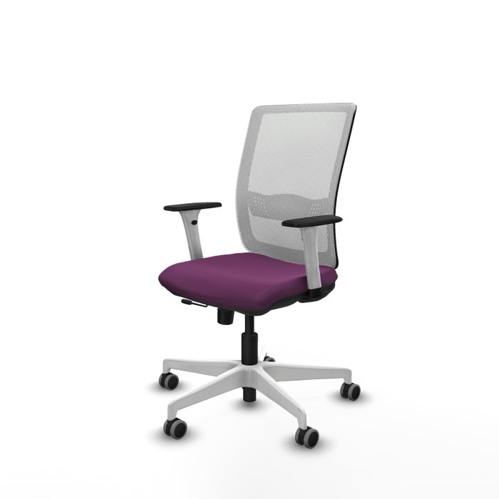 PIQUERAS Y CRESPO Silla de oficina Haches Morada con Malla Blanca