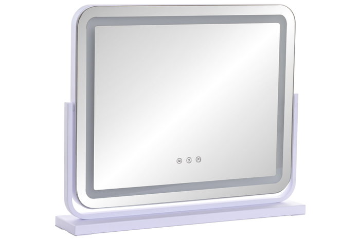 DKD Home Decor Espejo LED Cristal Blanco con Control Táctil