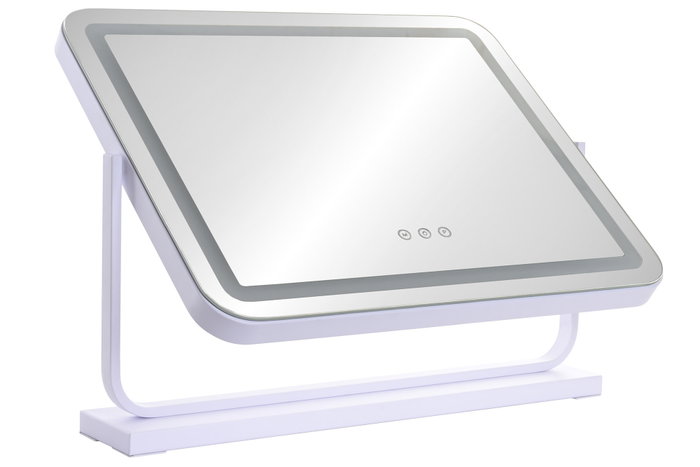 DKD Home Decor Espejo LED Cristal Blanco con Control Táctil