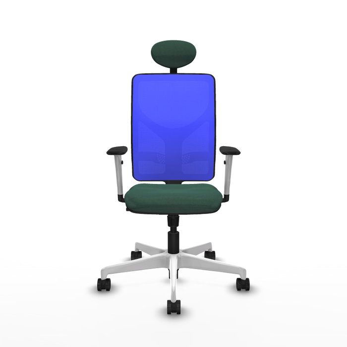 PIQUERAS Y CRESPO Silla de oficina Motilla con mecanismo Sincro, Verde botella y Azul
