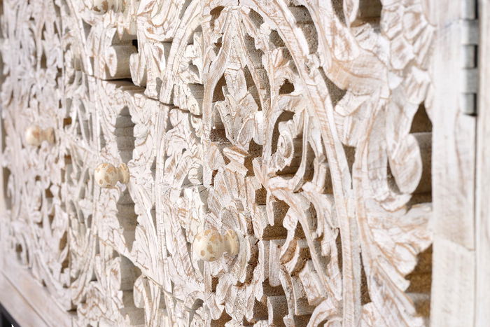 Giner y Colomer Aparador Madera Mango y Metal Blanco Envejecido 150 cm Giner y Colomer Aparador Madera Mango y Metal Blanco Envejecido 150 cm