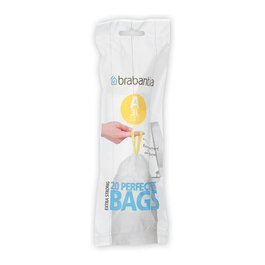 Brabantia PerfectFit Bolsas de Basura Tipo A, 3 L, 20 unidades