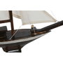 DKD Home Decor Set de 3 Barcos de Madera y Algodón Crudo 55x8x70