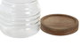 DKD Home Decor Set de 3 Botes de Cristal y Acacia 700ml