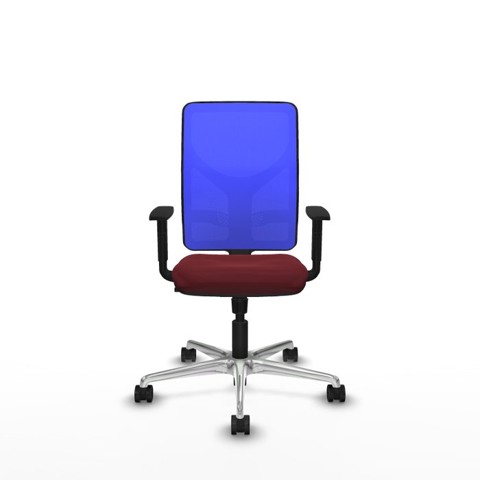 PIQUERAS Y CRESPO Silla de oficina Motilla con mecanismo Sincro, Granate y Azul