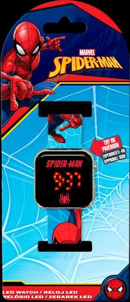 Reloj digital spiderman con luz led y funciones. 3,5cm - modelos surtidos