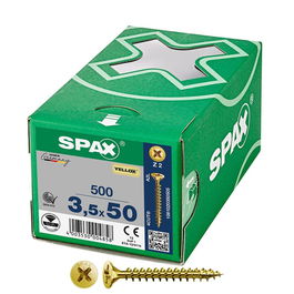 Spax 1081020350505 Tornillo Universal Cabeza Plana Yellox 3.5x50mm Caja 500 Unidades