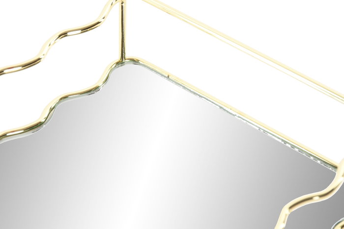 DKD Home Decor Bandeja Dorado Metal y Espejo 18 x 30 x 5 cm