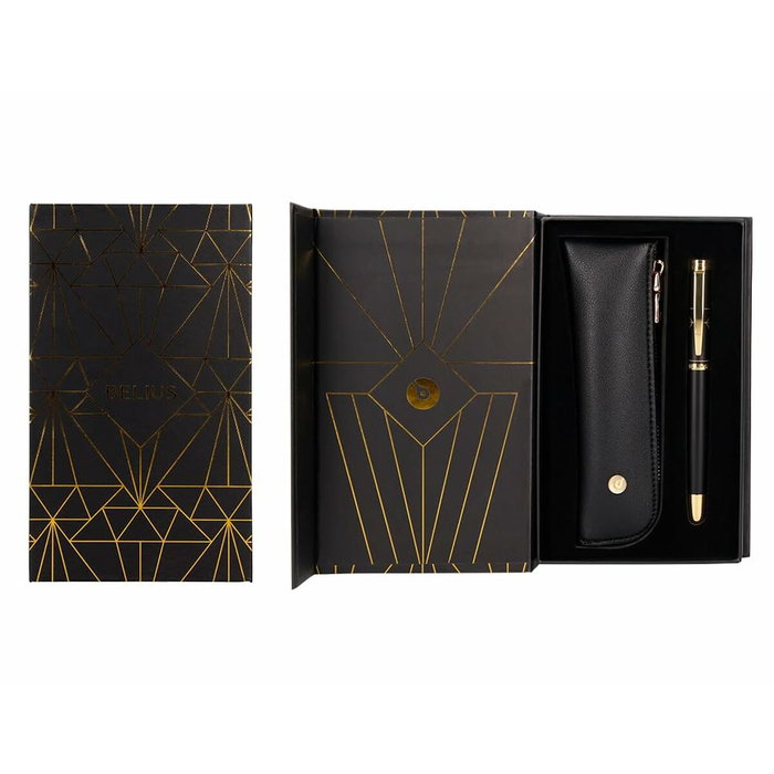 Belius Bolígrafo Soirée con Estuche y Caja de Diseño Negro y Dorado Belius Bolígrafo Soirée con Estuche y Caja de Diseño Negro y Dorado