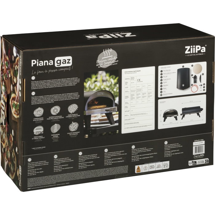 ZiiPa Piana Horno de gas para pizza color pizarra ZiiPa Piana Horno de gas para pizza color pizarra