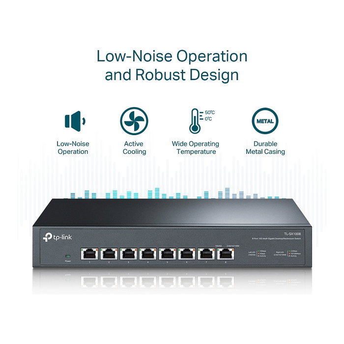 TP-Link TL-SX1008 Conmutador Multigigabit de 8 Puertos 10G RJ45 Negro