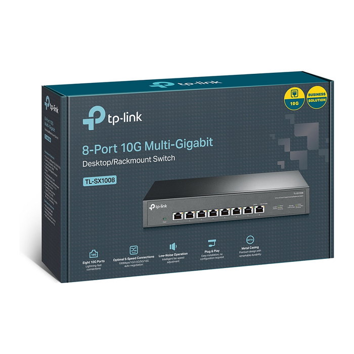 TP-Link TL-SX1008 Conmutador Multigigabit de 8 Puertos 10G RJ45 Negro