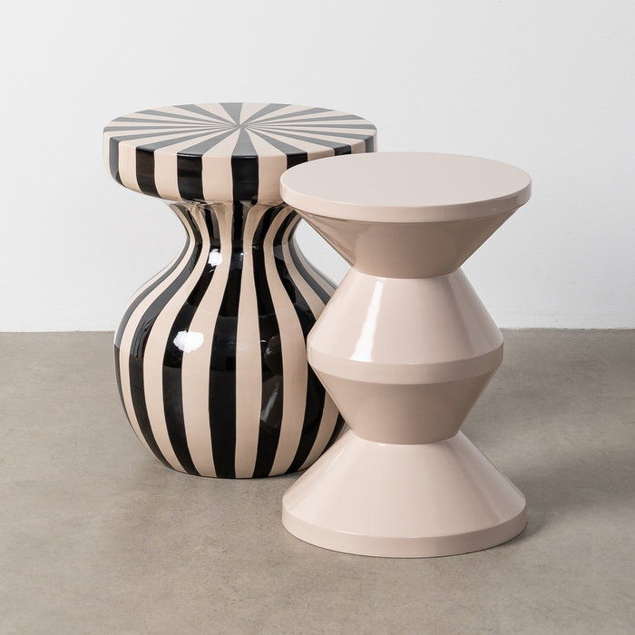 Mesa Auxiliar Blanco Metal Decoración 33 X 33 X 47 cm