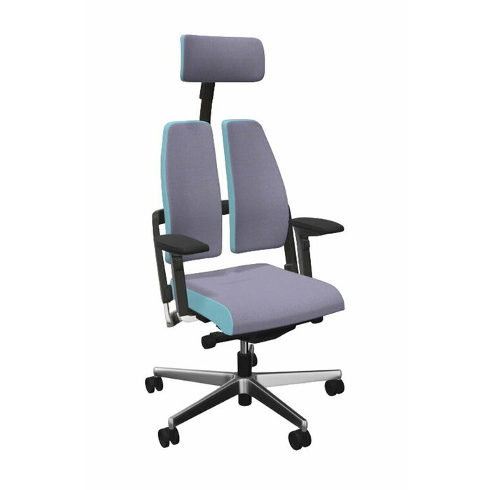 NOWY STYL Silla Xilium Duo Gris y Azul con Mecanismo Sincro/Traslack y Brazos 4D