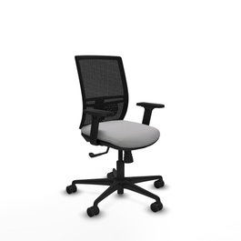 PIQUERAS Y CRESPO Silla de oficina Yunquera con mecanismo Sincro, Gris claro y Negro