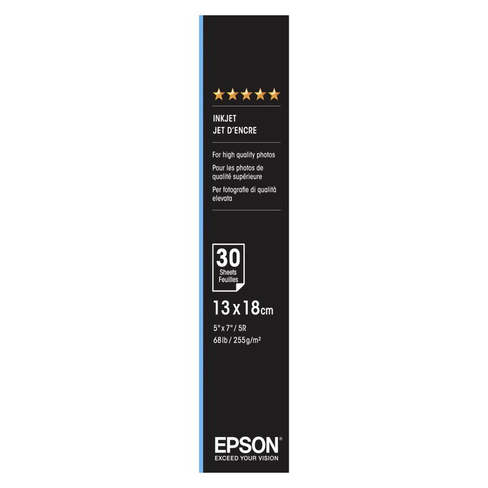 Epson Premium Glossy Photo 13 x 18 cm, 255 g/m², 30 hojas