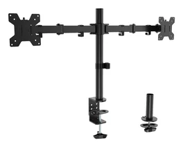 AISENS - SOPORTE DE MESA ECO GIRATORIO E INCLINABLE PARA MONITOR/TV 10KG (3 PIVOTES, 2 BRAZOS) DE 17-32, NEGRO