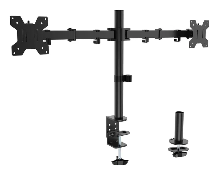 AISENS - SOPORTE DE MESA ECO GIRATORIO E INCLINABLE PARA MONITOR/TV 10KG (3 PIVOTES, 2 BRAZOS) DE 17-32, NEGRO AISENS - SOPORTE DE MESA ECO GIRATORIO E INCLINABLE PARA MONITOR/TV 10KG (3 PIVOTES, 2 BRAZOS) DE 17-32, NEGRO