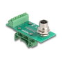 DeLOCK Adaptador de módulo de transferencia M12 hembra 8 pines a bloque de terminales 9 pines Verde
