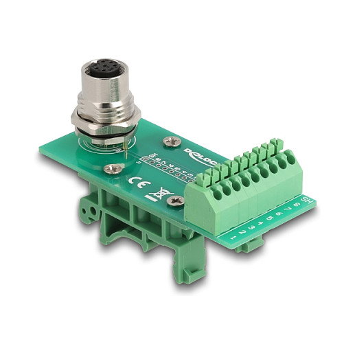 DeLOCK Adaptador de módulo de transferencia M12 hembra 8 pines a bloque de terminales 9 pines Verde DeLOCK Adaptador de módulo de transferencia M12 hembra 8 pines a bloque de terminales 9 pines Verde