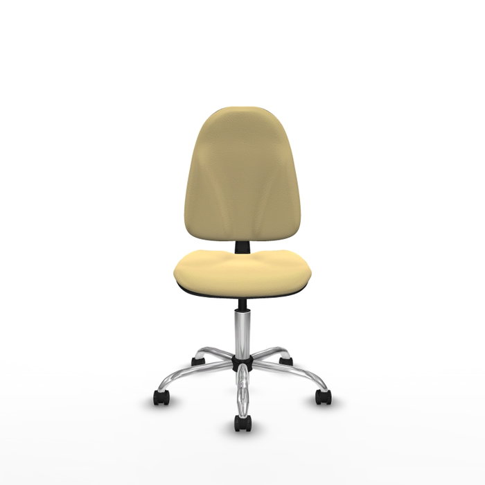 PIQUERAS Y CRESPO Silla de oficina Algarra Crema sin brazos con base cromada PIQUERAS Y CRESPO Silla de oficina Algarra Crema sin brazos con base cromada
