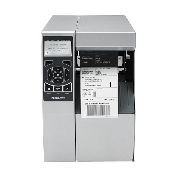 Zebra ZT510 - Impresora de Etiquetas - Transferencia Térmica / Térmica Directa - 300 x 300 DPI, 305 mm/s, 11.4 cm de Ancho, Color Gris, Con Pantalla LCD