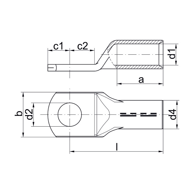 Klauke 113R12 Terminal Rohrringöse de cobre estañado 300 mm²