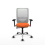PIQUERAS Y CRESPO Silla de oficina Zulema con mecanismo Sincro/Traslack, Naranja y Blanco